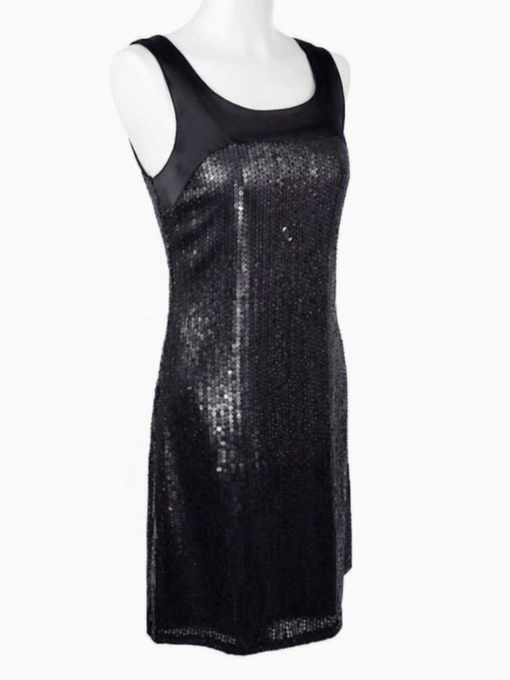 Chaiken Black Sequin Shift Party Dress Size 4